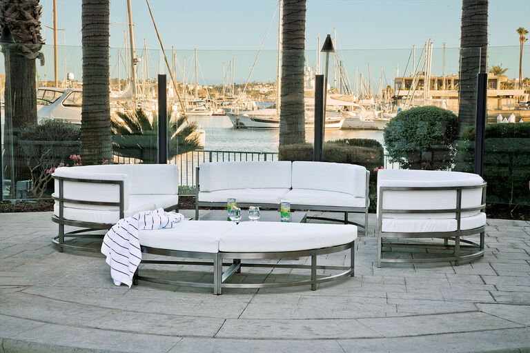 country club with modern deep seating patio furniture